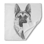Black And White German Shepherd Print Silk Bandana