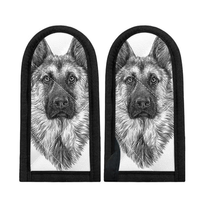 Black And White German Shepherd Print Skillet Handle Cover