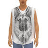 Black And White German Shepherd Print Sleeveless Baseball Jersey