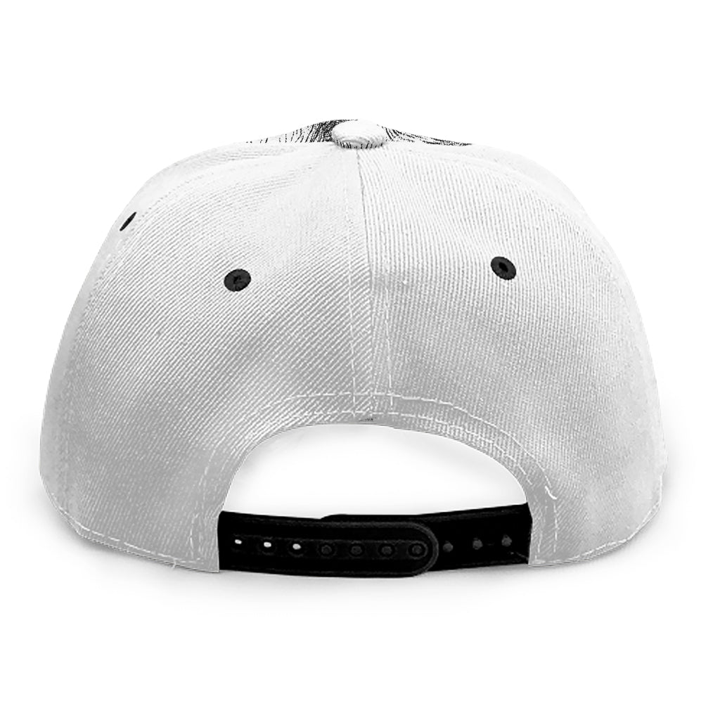 Black And White German Shepherd Print Snapback Cap