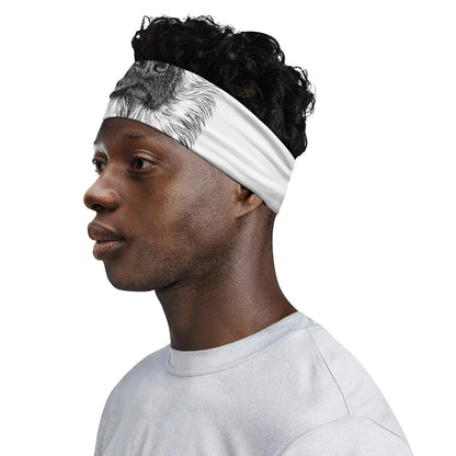 Black And White German Shepherd Print Sports Headband