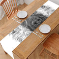 Black And White German Shepherd Print Table Runner