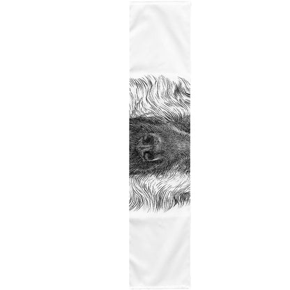 Black And White German Shepherd Print Table Runner