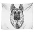 Black And White German Shepherd Print Tapestry
