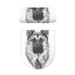 Black And White German Shepherd Print Toilet Lid And Tank Cover Set