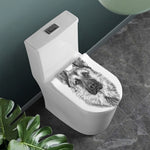 Black And White German Shepherd Print Toilet Lid Cover