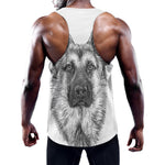 Black And White German Shepherd Print Training Tank Top