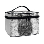 Black And White German Shepherd Print Travel Makeup Bag
