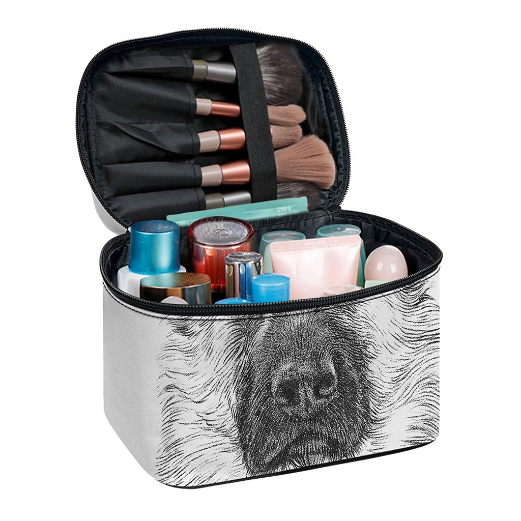 Black And White German Shepherd Print Travel Makeup Bag