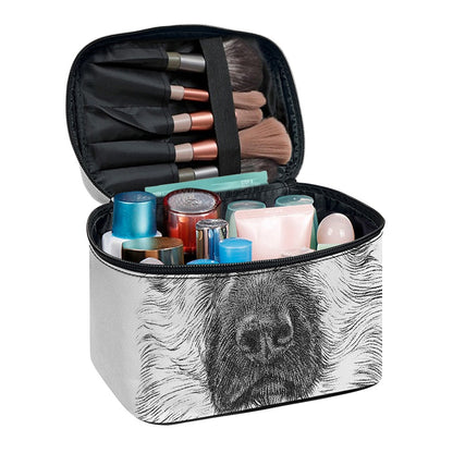 Black And White German Shepherd Print Travel Makeup Bag
