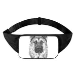Black And White German Shepherd Print Waist Bag