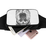 Black And White German Shepherd Print Waist Bag