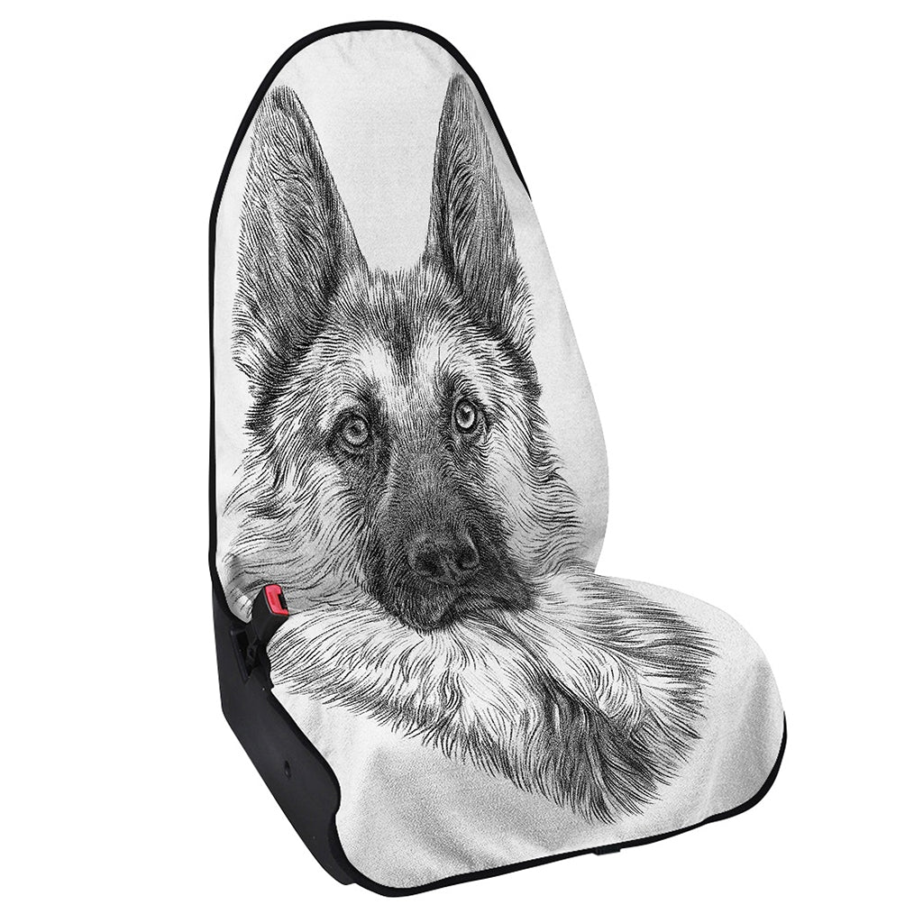 Black And White German Shepherd Print Waterproof Car Seat Cover
