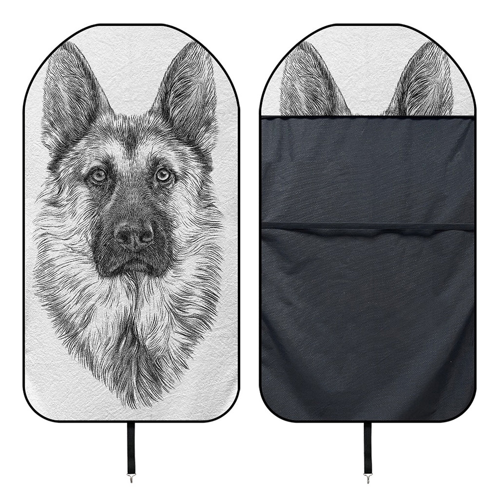 Black And White German Shepherd Print Waterproof Car Seat Cover
