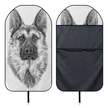 Black And White German Shepherd Print Waterproof Car Seat Cover