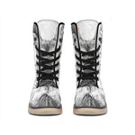Black And White German Shepherd Print Winter Boots