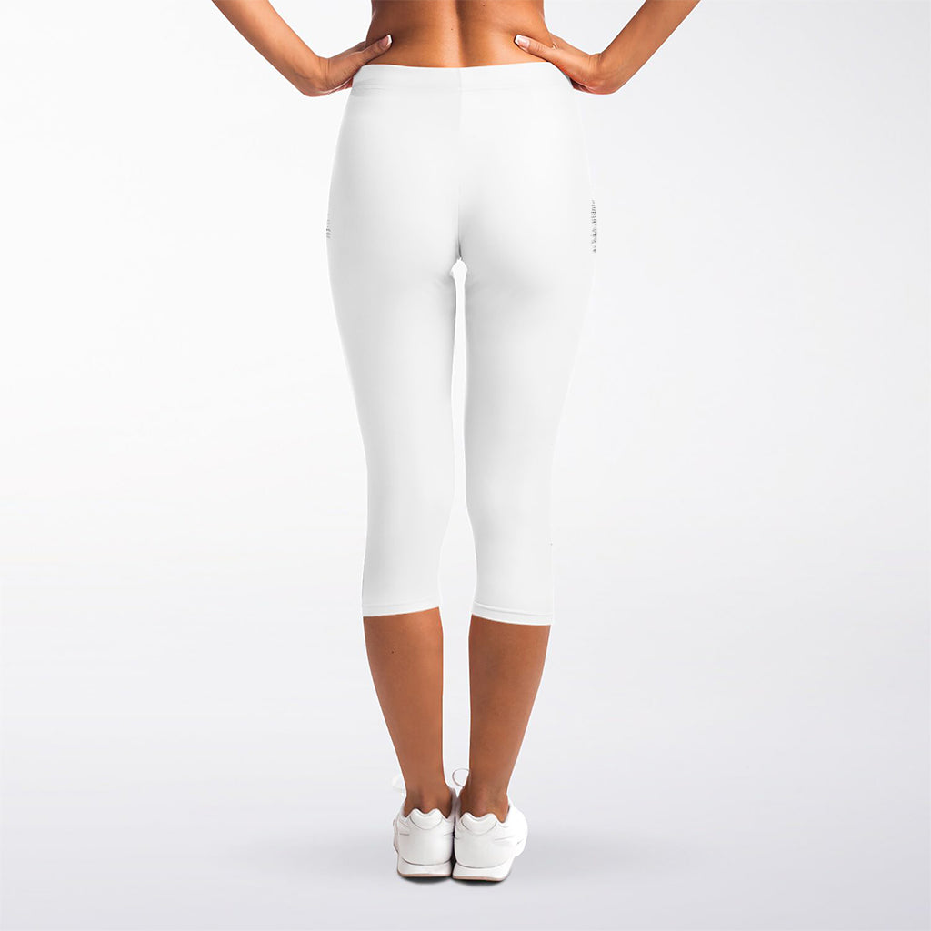 Black And White German Shepherd Print Women's Capri Leggings