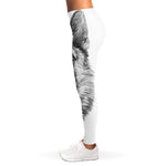 Black And White German Shepherd Print Women's Leggings