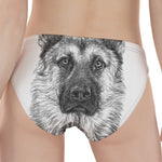 Black And White German Shepherd Print Women's Panties