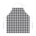 Black And White Gingham Pattern Print Adjustable Apron