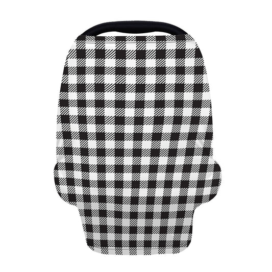 Black And White Gingham Pattern Print Baby Seat Cover