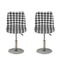 Black And White Gingham Pattern Print Bar Stool Covers
