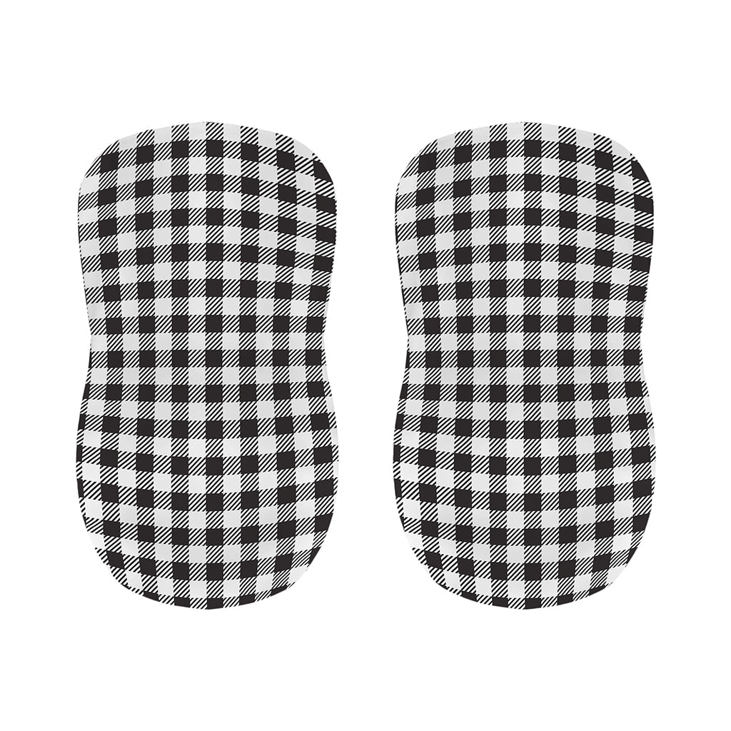 Black And White Gingham Pattern Print Bar Stool Covers