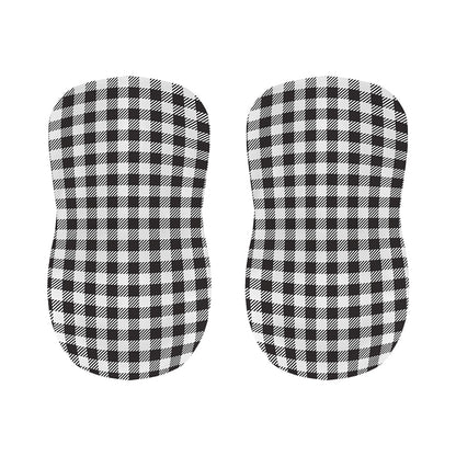 Black And White Gingham Pattern Print Bar Stool Covers