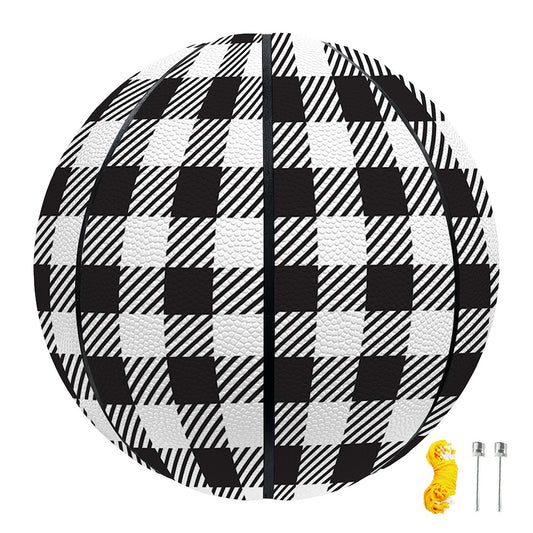 Black And White Gingham Pattern Print Basketball