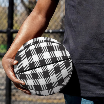 Black And White Gingham Pattern Print Basketball