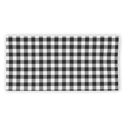 Black And White Gingham Pattern Print Beach Towel