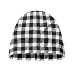 Black And White Gingham Pattern Print Beanie