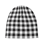 Black And White Gingham Pattern Print Beanie