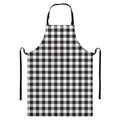 Black And White Gingham Pattern Print Bib Apron With Pocket