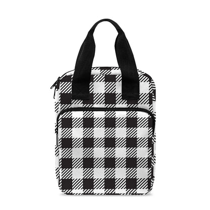 Black And White Gingham Pattern Print Bible Tote Bag