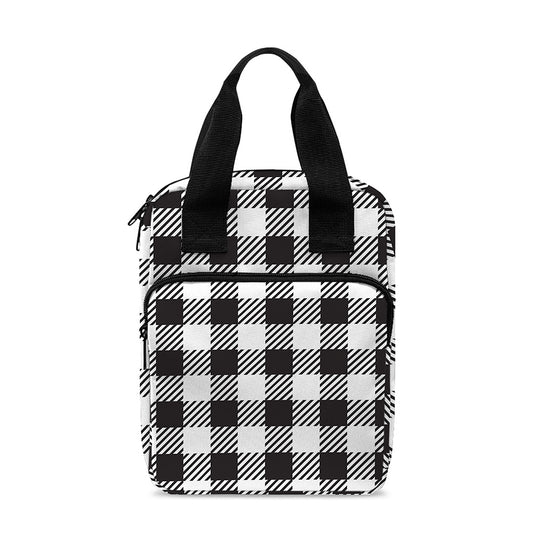 Black And White Gingham Pattern Print Bible Tote Bag