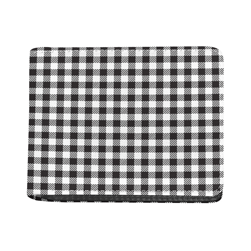 Black And White Gingham Pattern Print Bifold Wallet