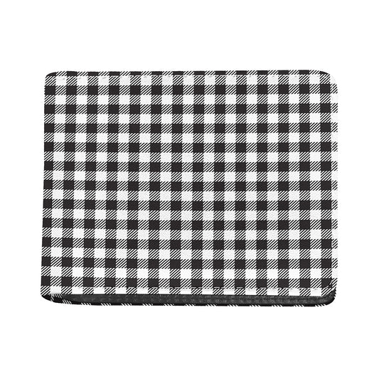 Black And White Gingham Pattern Print Bifold Wallet