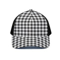 Black And White Gingham Pattern Print Black Mesh Trucker Hat