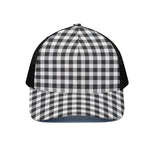 Black And White Gingham Pattern Print Black Mesh Trucker Cap