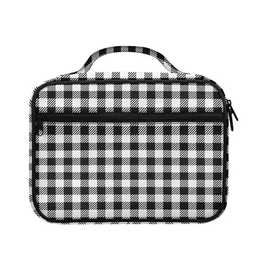 Black And White Gingham Pattern Print Briefcase Bible Bag