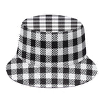 Black And White Gingham Pattern Print Bucket Hat