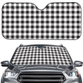 Black And White Gingham Pattern Print Car Windshield Sun Shade