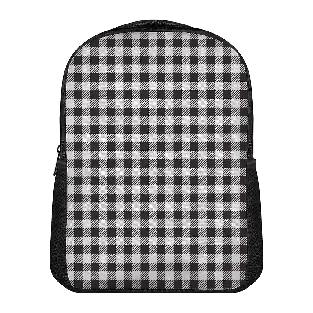 Black And White Gingham Pattern Print Casual Backpack