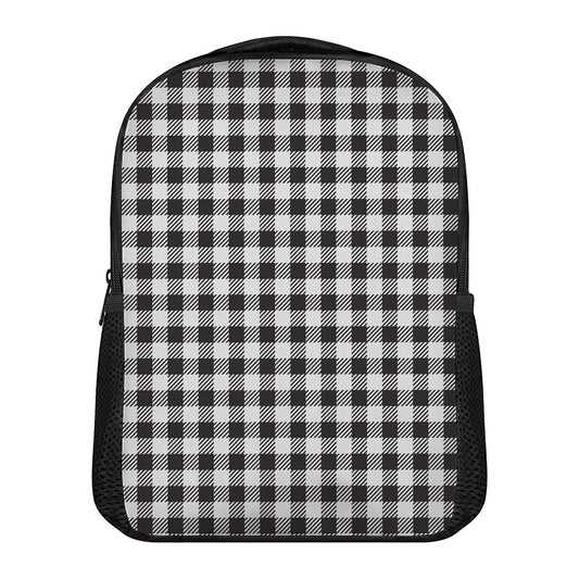 Black And White Gingham Pattern Print Casual Backpack