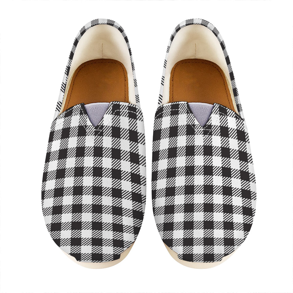 Black And White Gingham Pattern Print Casual Shoes