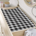 Black And White Gingham Pattern Print Changing Pad Cover