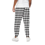 Black And White Gingham Pattern Print Cotton Pants