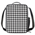Black And White Gingham Pattern Print Crossbody Lunch Bag