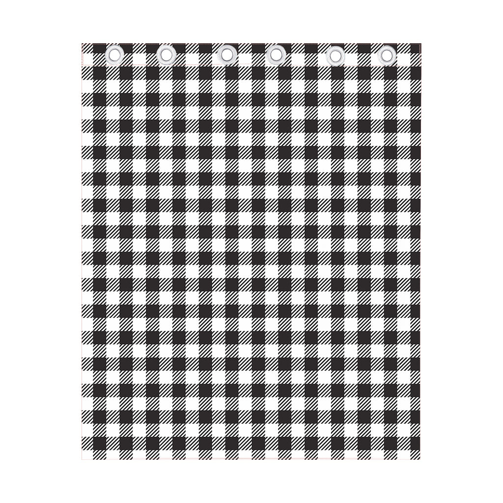Black And White Gingham Pattern Print Curtain